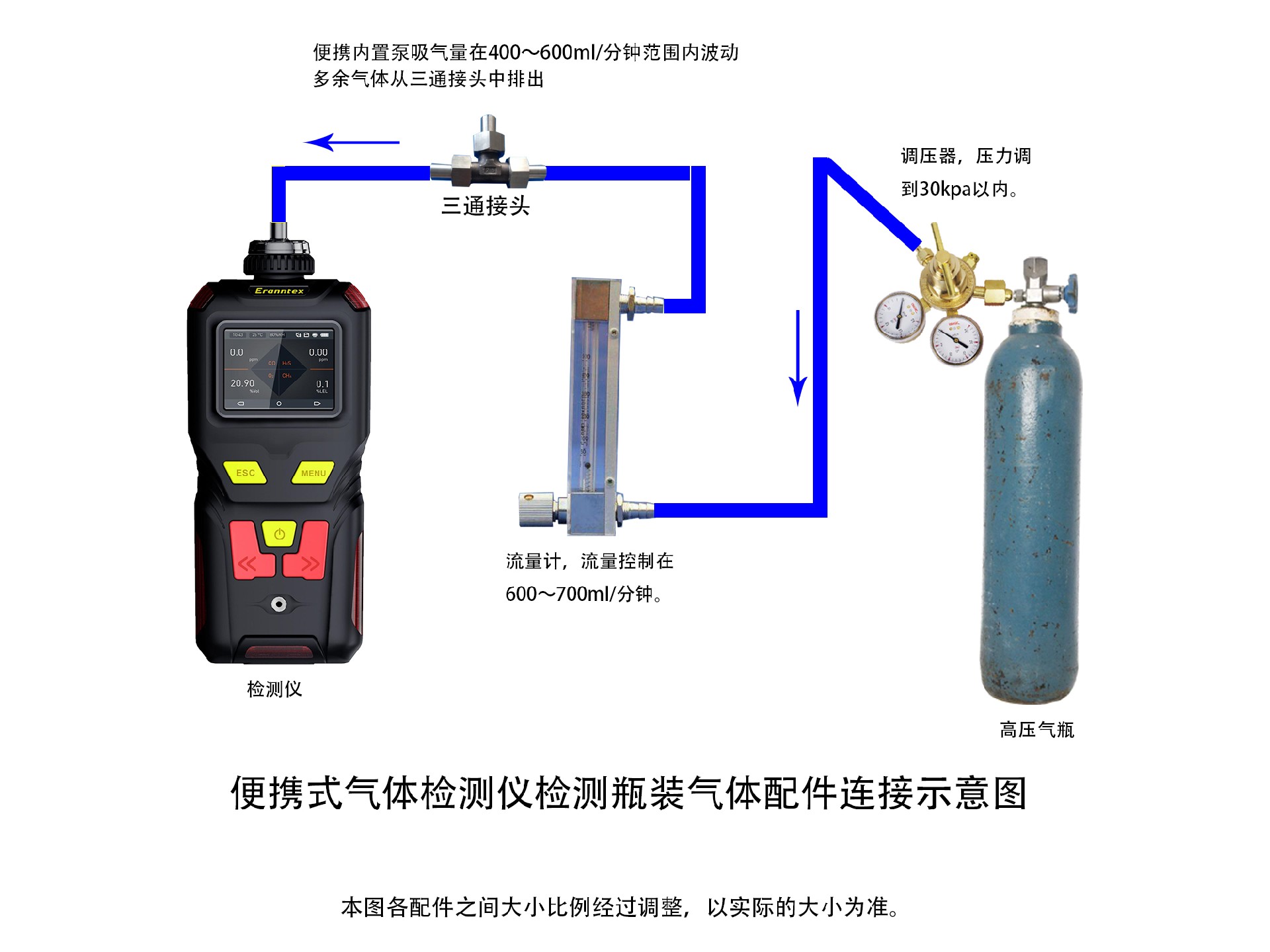 腾龙国际平台便携式气体检测仪，，，，，，，，瓶装气体浓度检测示意图.jpg
